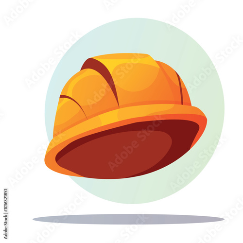 Worker's helmet for head protection. Vector illustration in cartoon style.