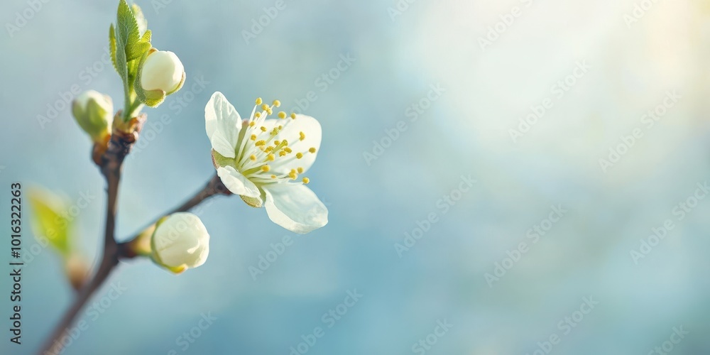 Delicate white flower blooming on a serene branch, showcasing nature's beauty against a soft blurred background. Delicate white flower blooming on a serene branch, showcasing nature's beauty against a soft blurred background.