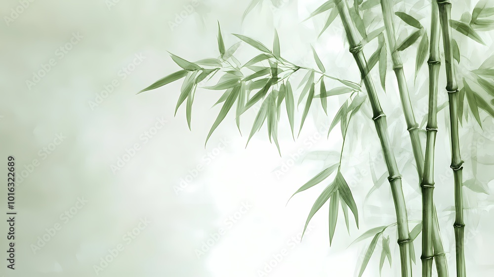 Fototapeta premium Traditional Chinese bamboo texture illustration poster background