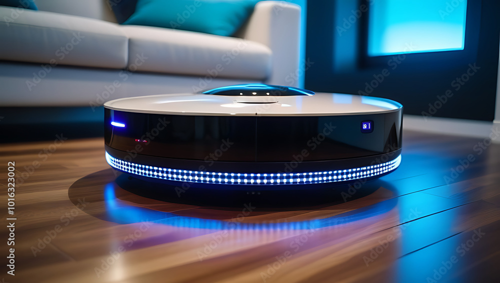 futuristic vacuum robot cleaning floor smart home technology automated housekeeping futuristic vacuum robot cleaning floor smart home technology automated housekeeping