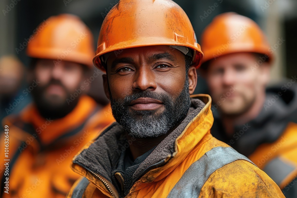 diverse group of construction workers confident poses vibrant safety gear modern building site backdrop teamwork concept urban development theme diverse group of construction workers confident poses vibrant safety gear modern building site backdrop teamwork concept urban development theme