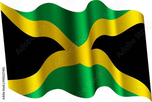Jamaica Realistic 3D Waving Flag