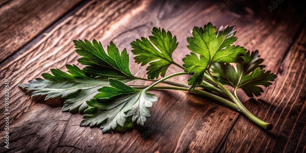 Low Light Photography of Celery and Parsley Leaves Isolated on White Background for Culinary Use Low Light Photography of Celery and Parsley Leaves Isolated on White Background for Culinary Use