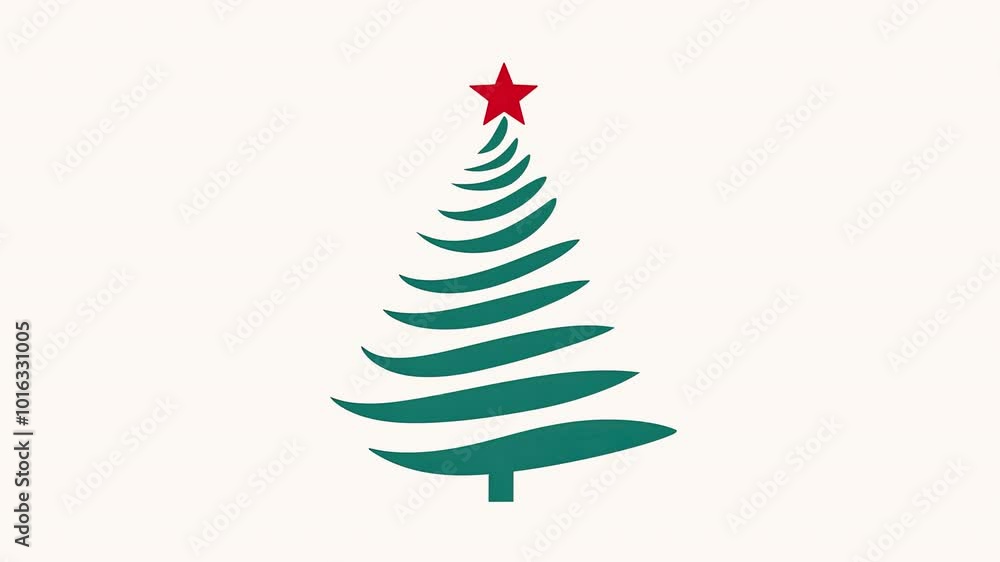 Animation christmas tree line. Alpha channel transparency Animation christmas tree line. Alpha channel transparency