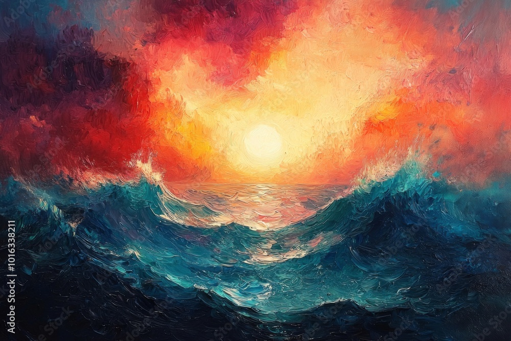 Naklejka premium Abstract oil painting illustration background created with Generative AI