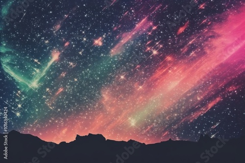 Fototapeta Naklejka Na Ścianę i Meble -  Falling stars space backgrounds astronomy.