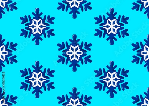 Set of snowflakes. Seamless pattern with falling snowflakes. Christmas pattern with blue and white snowflakes on a blue background. Christmas mood. Merry Christmas. Happy new year.