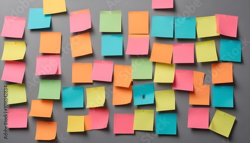 Colorful sticky notes on a background