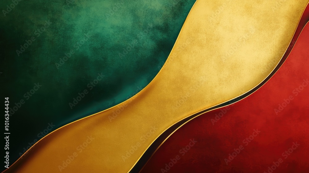 A modern abstract design in gold, green, and red with minimalist elements and soft light and shadow effects, creating a clean and elegant background. A modern abstract design in gold, green, and red with minimalist elements and soft light and shadow effects, creating a clean and elegant background.