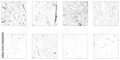 Collection of 8 grunge wall background.  Abstract vector