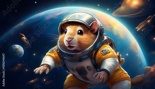 宇宙空間に漂うハムスター, Generative  AI