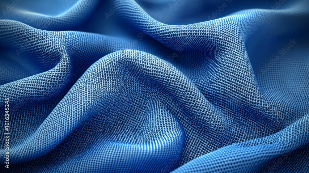 Blue Textured Fabric with a Grid Pattern Blue Textured Fabric with a Grid Pattern