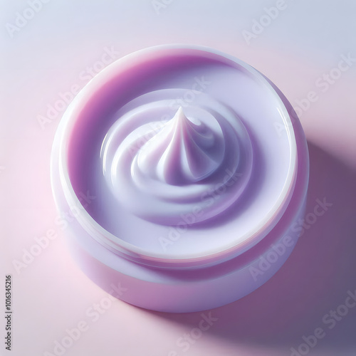 Purple Cream in Jar | A purple cream inside a sleek product jar, symbolizing hydration and deep skin nourishment. The smooth, rich texture of the cream is ideal for promoting skincare products.