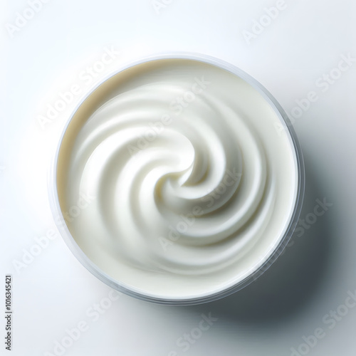 Flat lay White Cream Product | A white cream inside a sleek product jar, symbolizing hydration and deep skin nourishment. The smooth, rich texture of the cream is ideal for promoting skincare