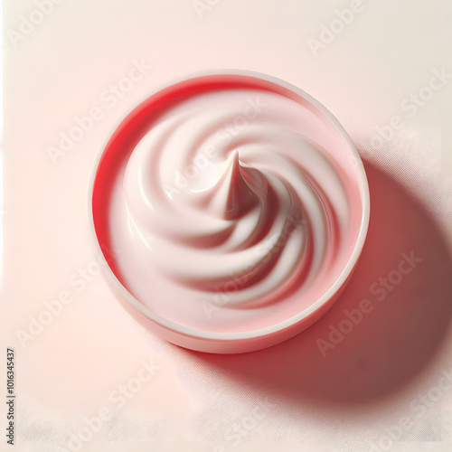 Pink Cream in Jar | A pink cream inside a sleek product jar, symbolizing hydration and deep skin nourishment. The smooth, rich texture of the cream is ideal for promoting skincare products.