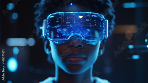 Wallpaper Mural Close-up of a student using a VR headset in a futuristic classroom

 Torontodigital.ca