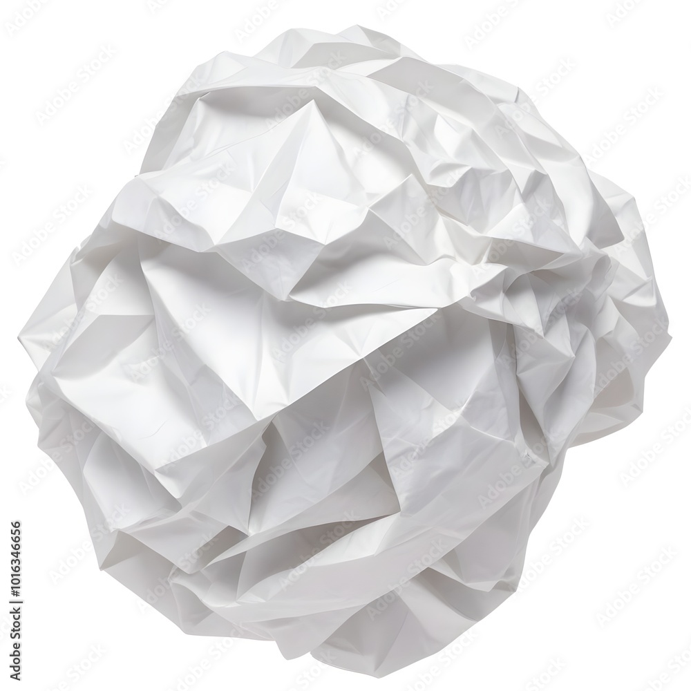 A crumpled white paper ball A crumpled white paper ball