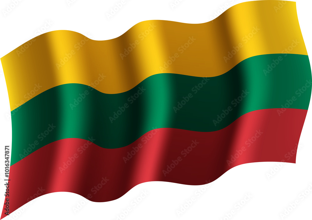 Obraz premium Lithuania Realistic 3D Waving Flag