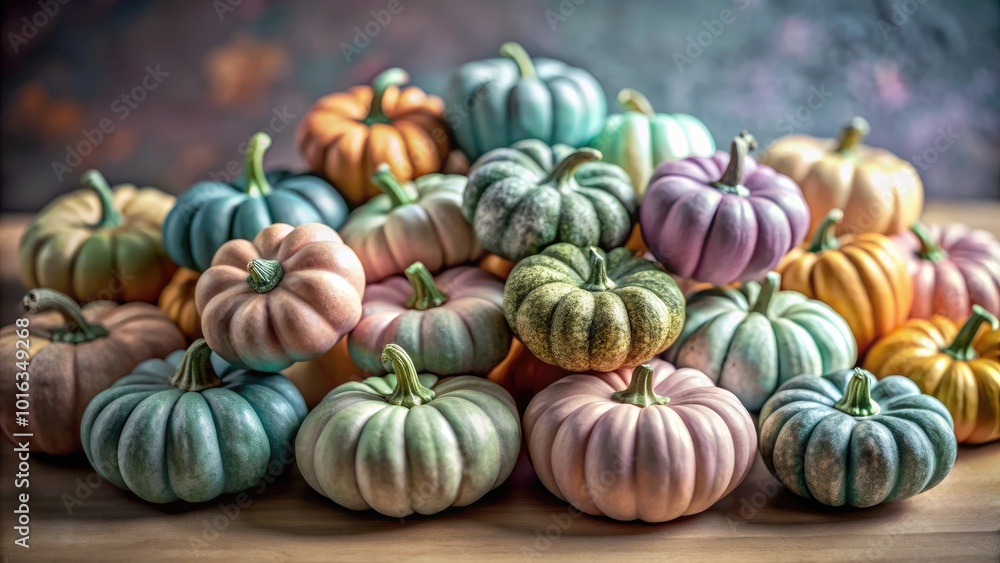 Pastel Cute Pumpkins on Pink Background - Perfect for Fall Decor and Seasonal Celebrations Pastel Cute Pumpkins on Pink Background - Perfect for Fall Decor and Seasonal Celebrations