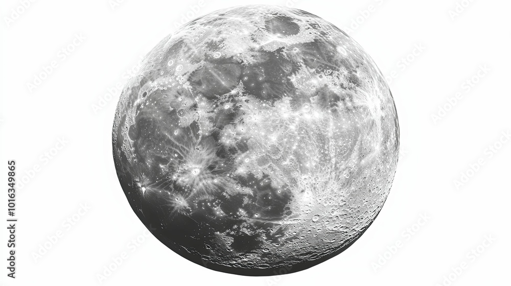 A Detailed Close-Up of the Moon's Surface Showing Craters and Other Features A Detailed Close-Up of the Moon's Surface Showing Craters and Other Features