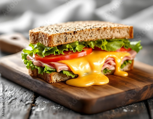 Wallpaper Mural sandwich with ham and vegetables Torontodigital.ca