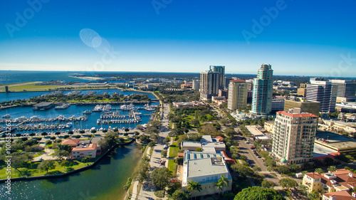 St Petersburg, Florida - Panoramic aerial view of cityscape