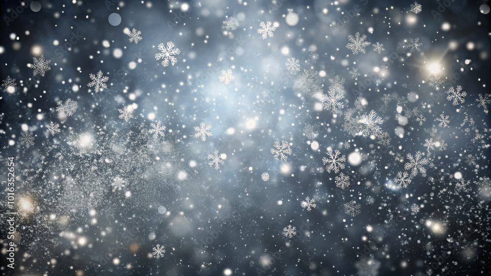 Snowflakes gently fall against soft, blurred background, creating serene winter atmosphere filled with sparkling lights and sense of tranquility Snowflakes gently fall against soft, blurred background, creating serene winter atmosphere filled with sparkling lights and sense of tranquility