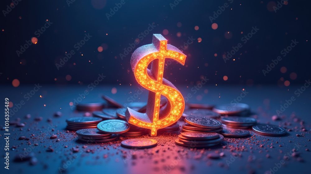 Vibrant Dollar Sign Isolated on Colorful Background – Artistic Currency Symbols for Financial and Business Themes Vibrant Dollar Sign Isolated on Colorful Background – Artistic Currency Symbols for Financial and Business Themes