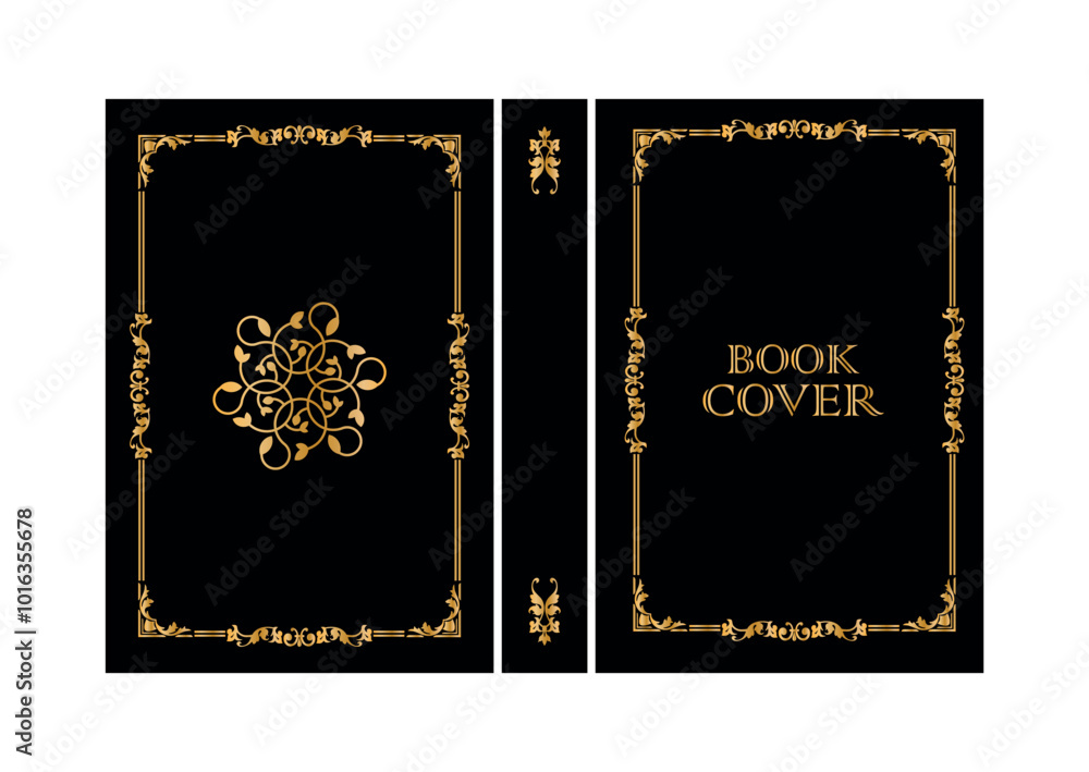Fototapeta premium book cover design with retro decorations 