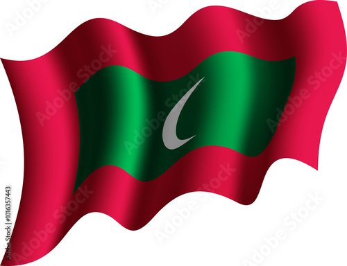 Free Download Maldives Realistic 3D Waving Flag - GFXLoad