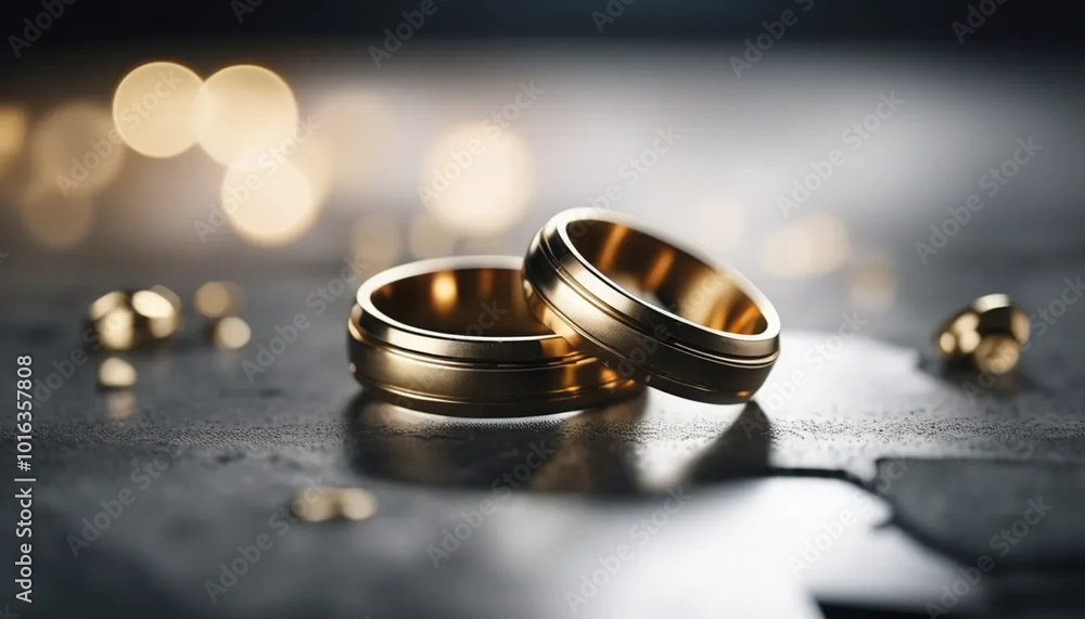 Wedding rings on the table, ai Wedding rings on the table, ai