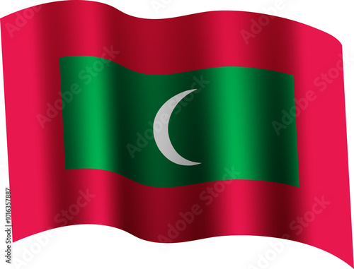 Free Download Maldives Realistic 3D Waving Flag - GFXLoad