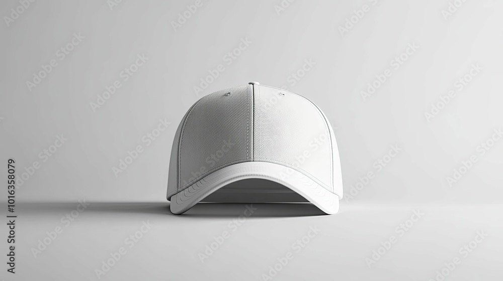 White Baseball Cap Mockup on a Plain White Background White Baseball Cap Mockup on a Plain White Background