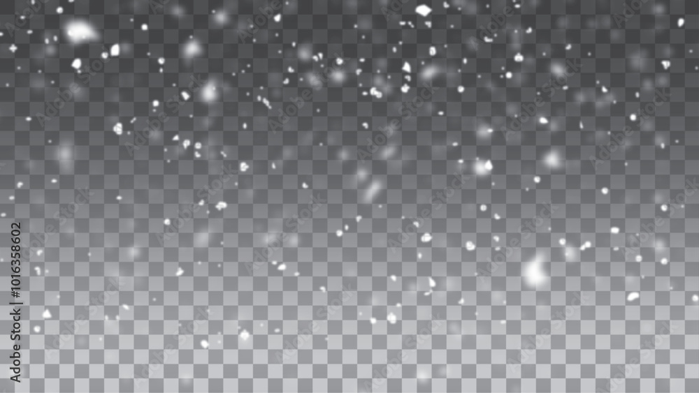 falling down real snow, snowstorm weather stock vector. Snowflakes isolated on transparent background. falling down real snow, snowstorm weather stock vector. Snowflakes isolated on transparent background.