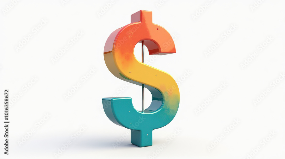 Vibrant Dollar Sign Isolated on Colorful Background – Artistic Currency Symbols for Financial and Business Themes Vibrant Dollar Sign Isolated on Colorful Background – Artistic Currency Symbols for Financial and Business Themes