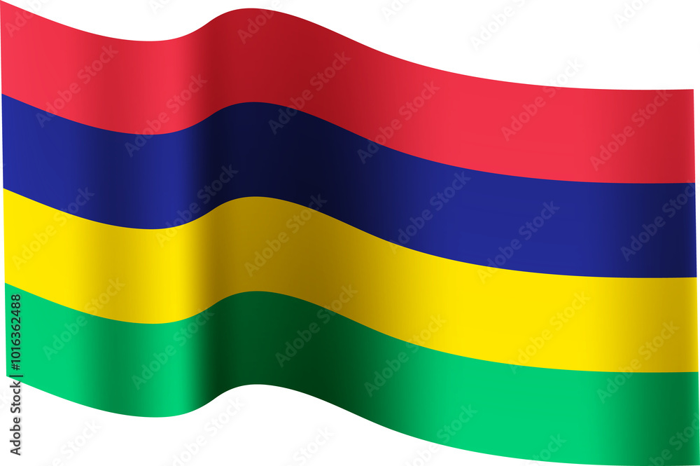 Fototapeta premium Mauritius Realistic 3D Waving Flag