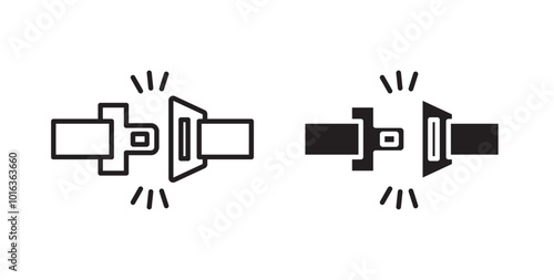 Seat Belt icon in solid and stroke style.