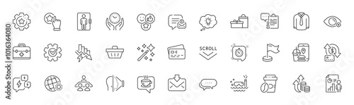New message, Scuba diving and Magic wand line icons. Pack of Rate button, Safe time, Stress icon. Food app, Money transfer, Shirt pictogram. Farsightedness, Takeaway coffee, Gifts. Card. Vector