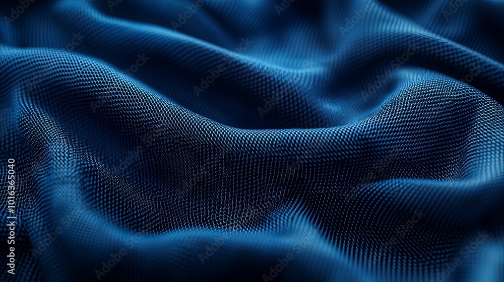 Close-up of a Smooth Blue Fabric with a Subtle Grid Pattern Close-up of a Smooth Blue Fabric with a Subtle Grid Pattern