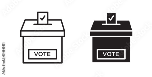 Voting icon in solid and stroke style.