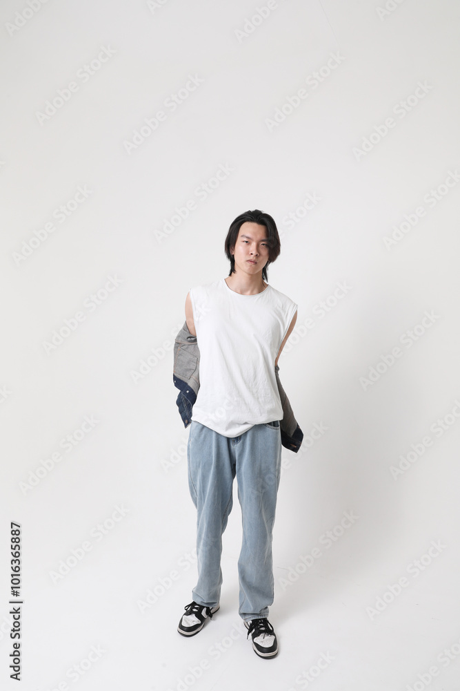 Headshot of handsome man wearing casual clothes posing indoor over white background. Mock-up. Headshot of handsome man wearing casual clothes posing indoor over white background. Mock-up.