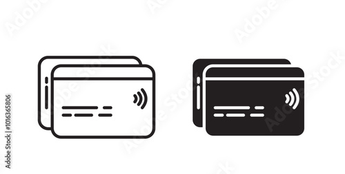 Credit card icon in solid and stroke style.