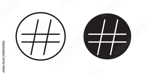 Hashtag icon in solid and stroke style.