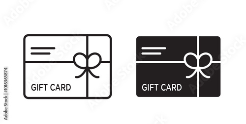 Gift card icon in solid and stroke style.