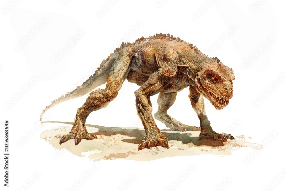 Obraz premium Ferocious dinosaur in detailed illustration