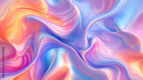 Abstract colorful swirls, vibrant pastel hues, smooth textures