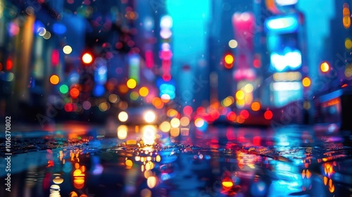 Wallpaper Mural Cityscapes at night with vibrant neon lights, dynamic and colorful, Urban, Bright hues, Photograph, Nightlife glow Torontodigital.ca