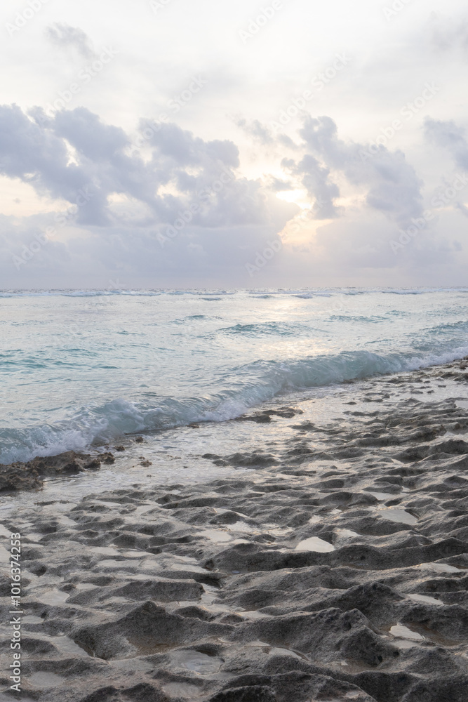 Beach in Fuvamulah in the Maldives in stormy weather Beach in Fuvamulah in the Maldives in stormy weather