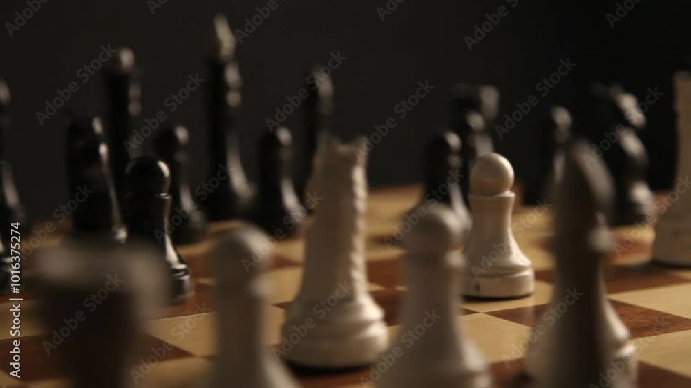 Chess Pieces on the Board Full HD Video Chess Pieces on the Board Full HD Video