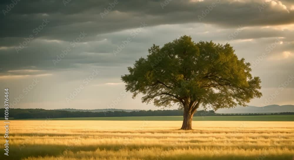 Dead Tree in a Green Wheat Field Dead Tree in a Green Wheat Field